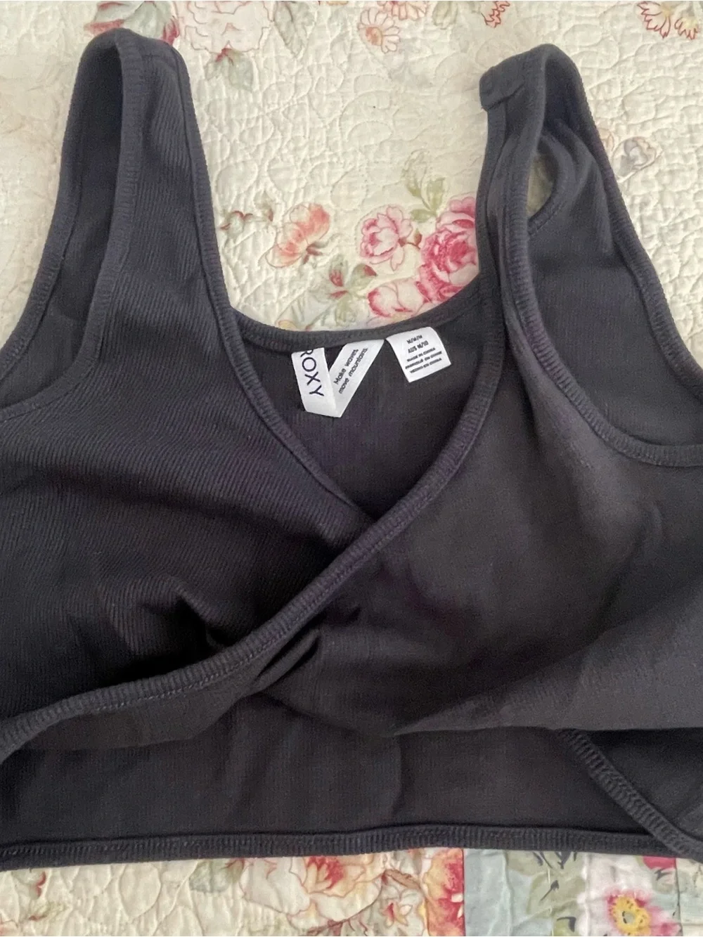 Roxy Charcoal Ribbed Tank - Picture 4 of 5